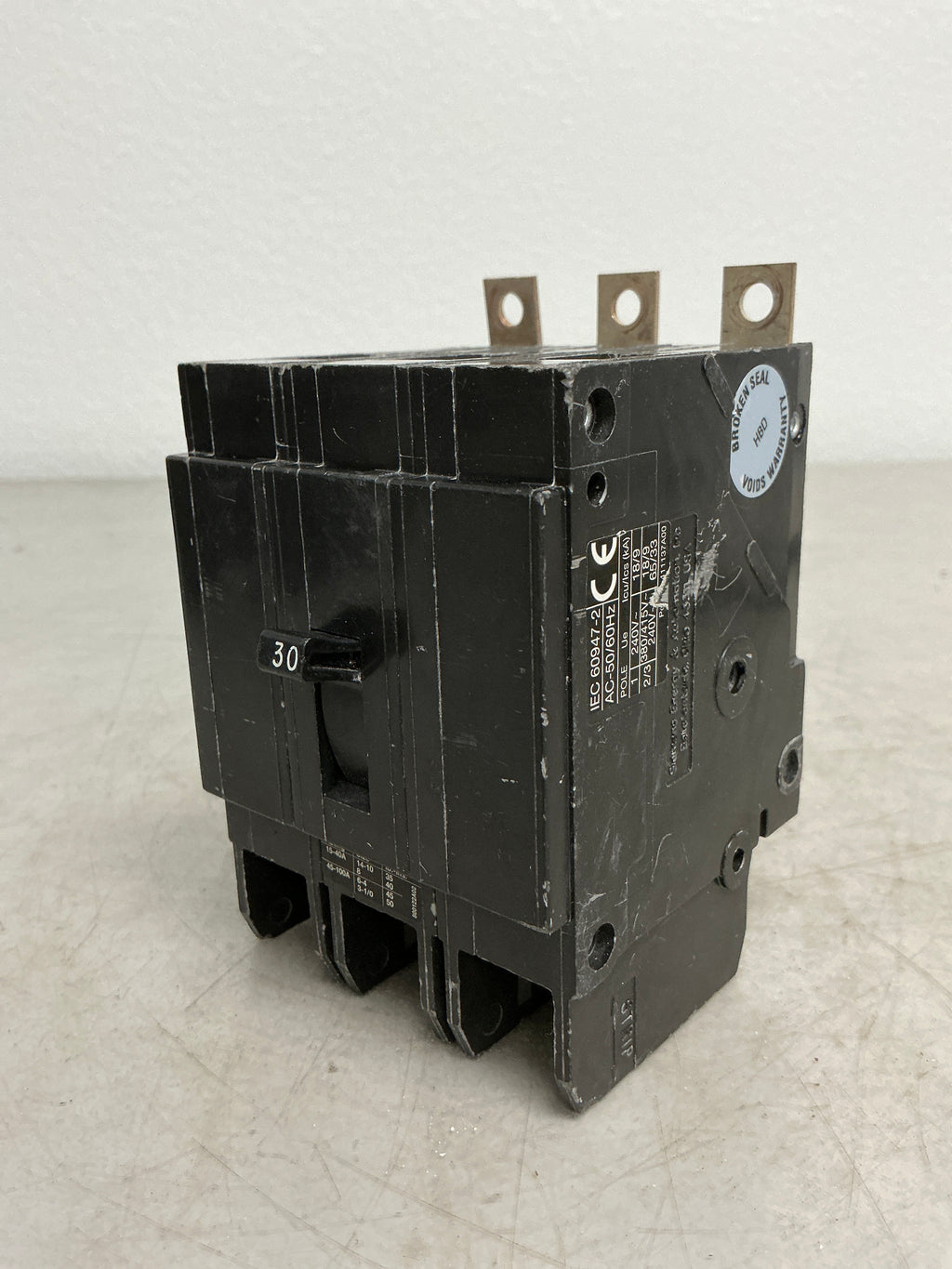 Used Siemens BQD330 3 Pole, 30 Amps, 480 Volts Circuit Breaker