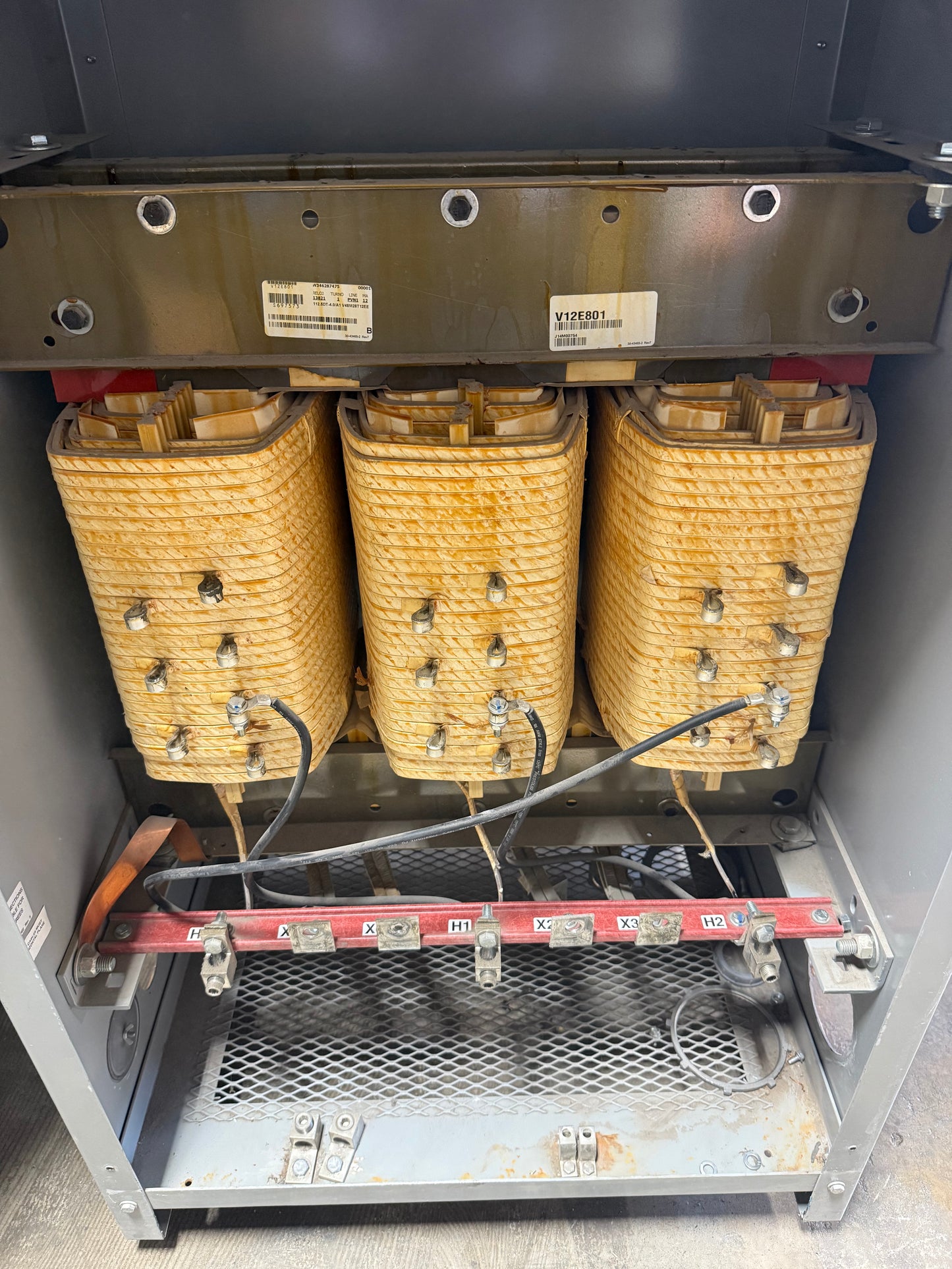 Used, 112.5 KVA Transformer, Primary 480, Seconday 208/120 Volts (item#t14)