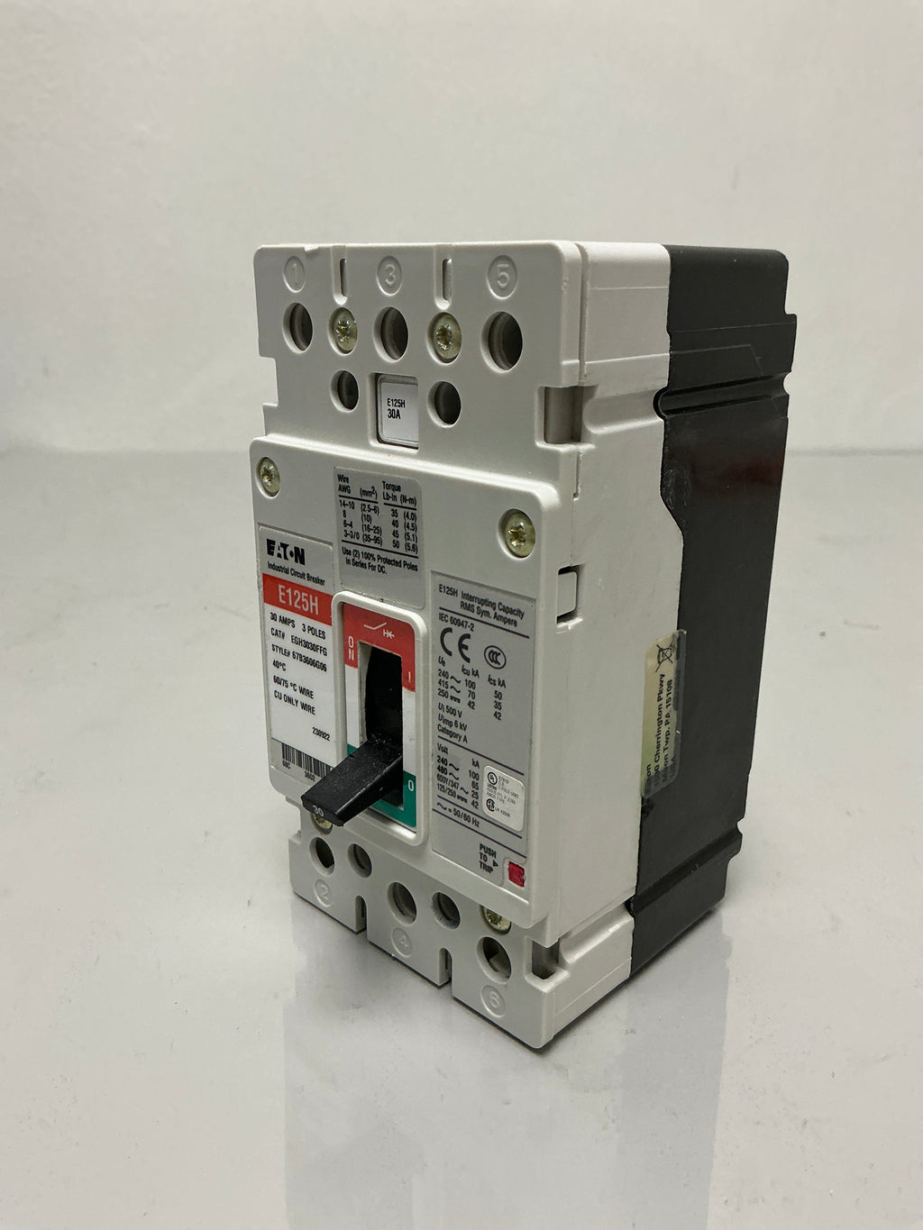 Used Siemens EGH3030FFG 3 Pole, 30 Amps, Circuit Breaker