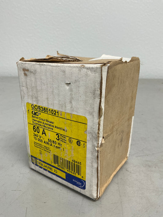 New Square D QOB3601021 3 Poles, 60 Amps, 240 Volts