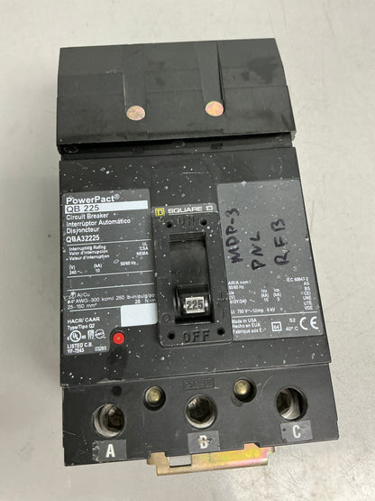 Used Square D QBA32225 3 Pole, 225 Amps