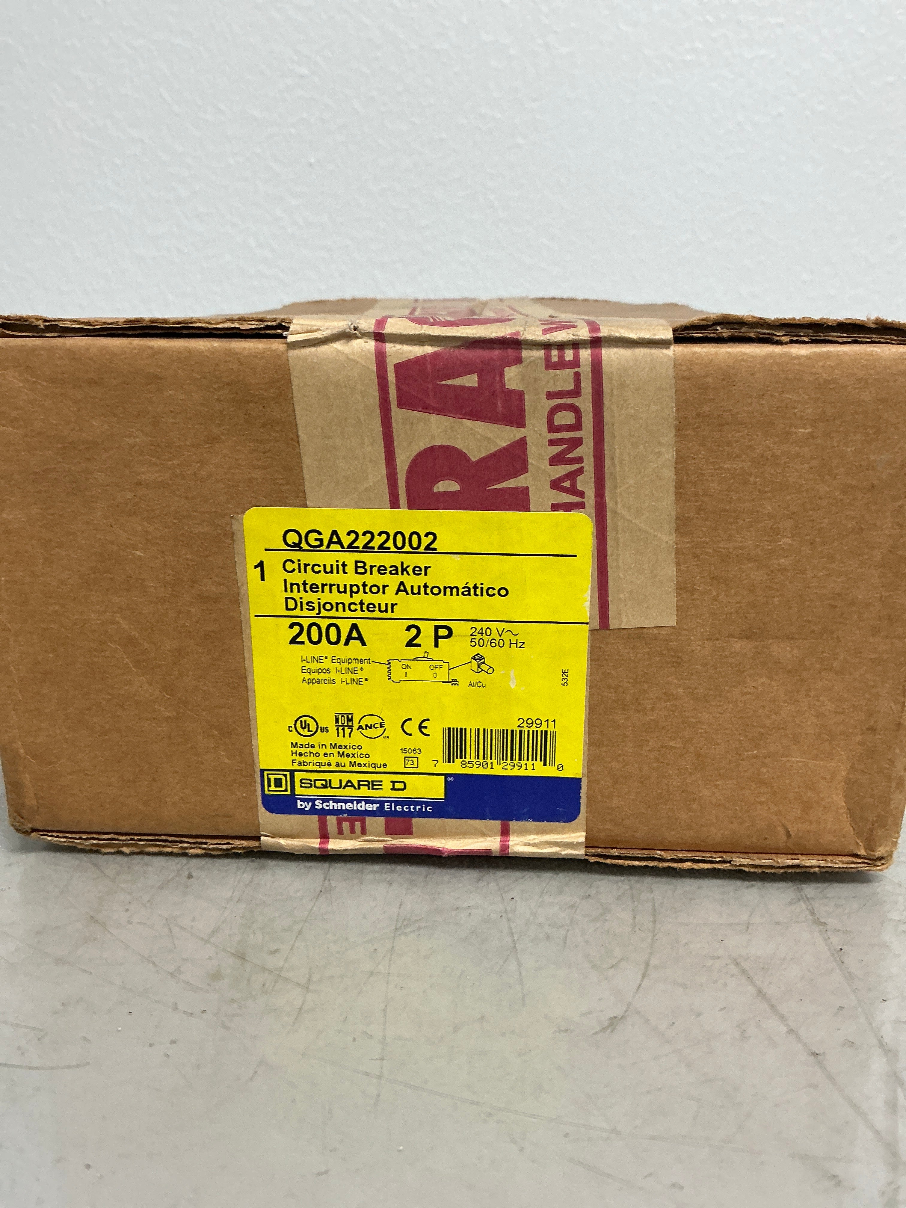 New Square D QGA222002 2 Pole, 200 Amps, 240 Volts Circuit Breaker