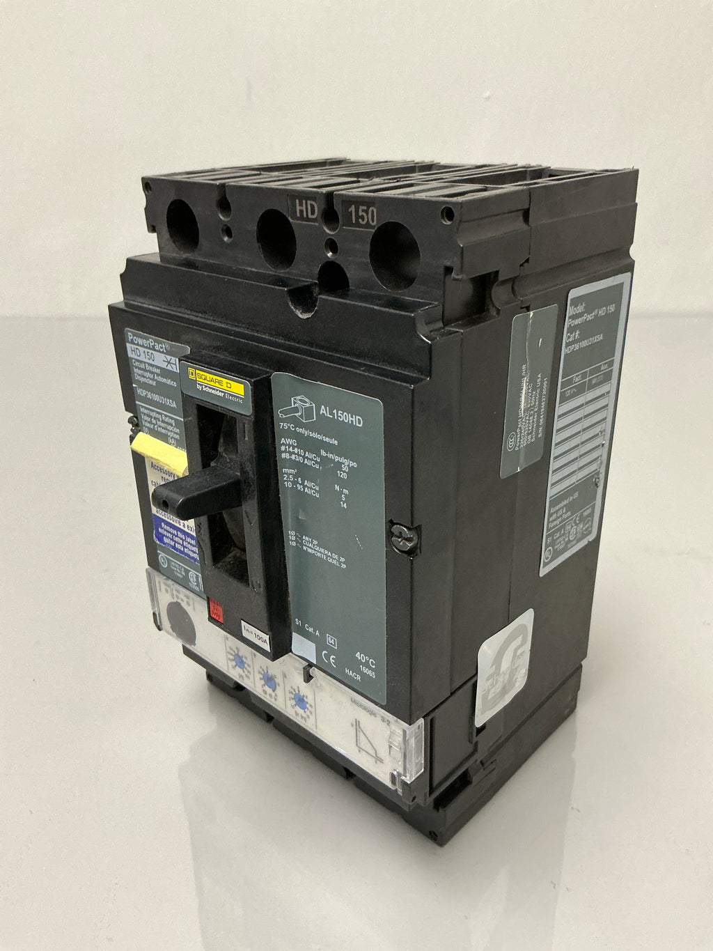 Used Square D HDP36100U31XSA 3 Pole, 100 Amps, 600 Volts Circuit Breaker