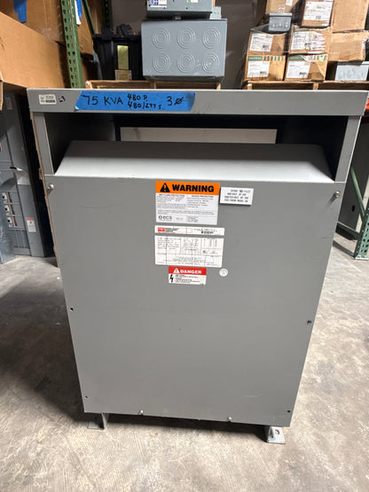 75 KVA Federal Pacific Transformer, Primary 480, Seconday 480/277 Volts (item#t8)
