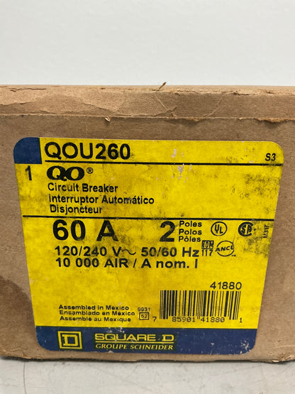 New Square D QOU260 2 Pole, 60 Amps, 240 Volts