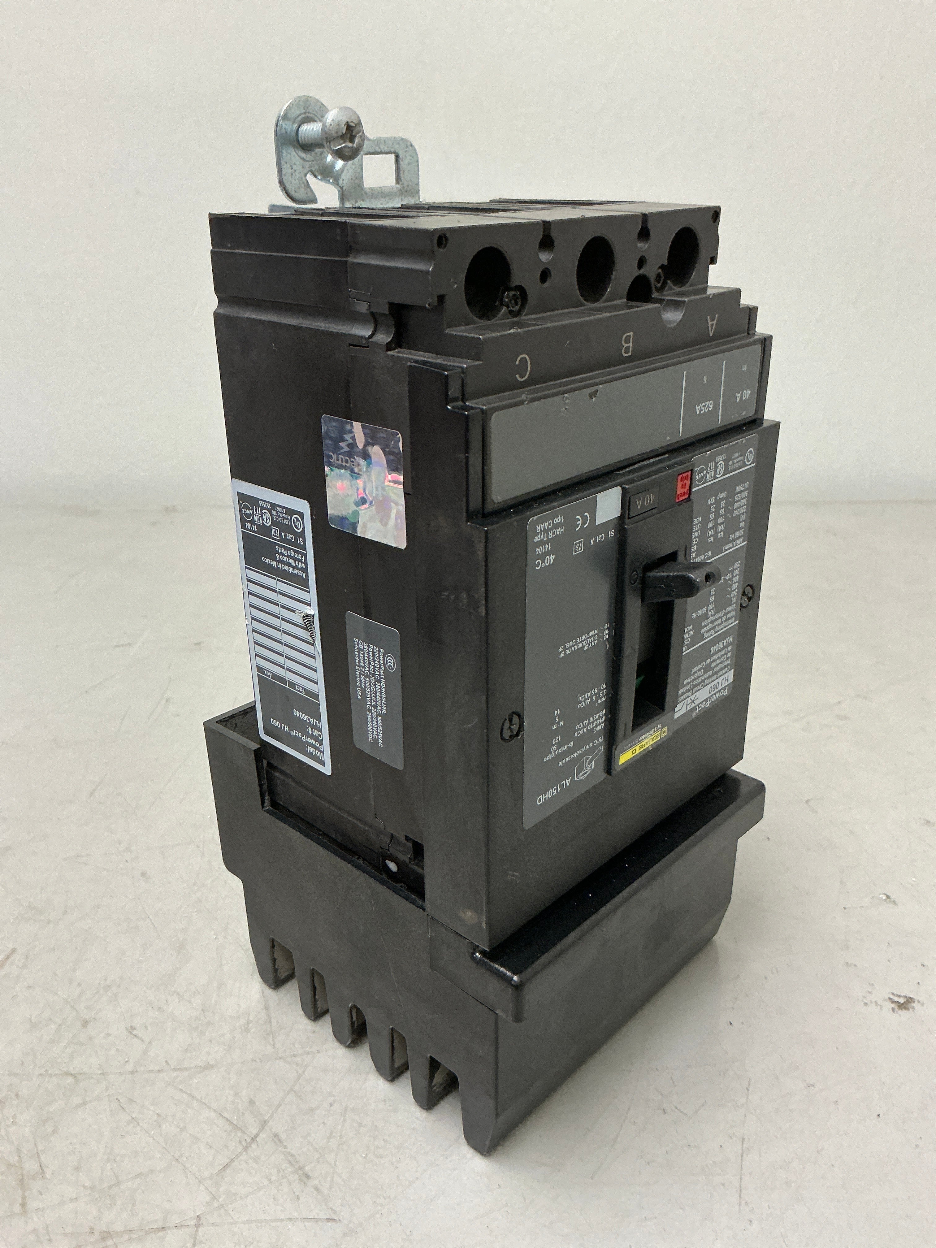 Used Square D HJA36040 3 Pole, 40 Amps, 600 Volts Circuit Breaker