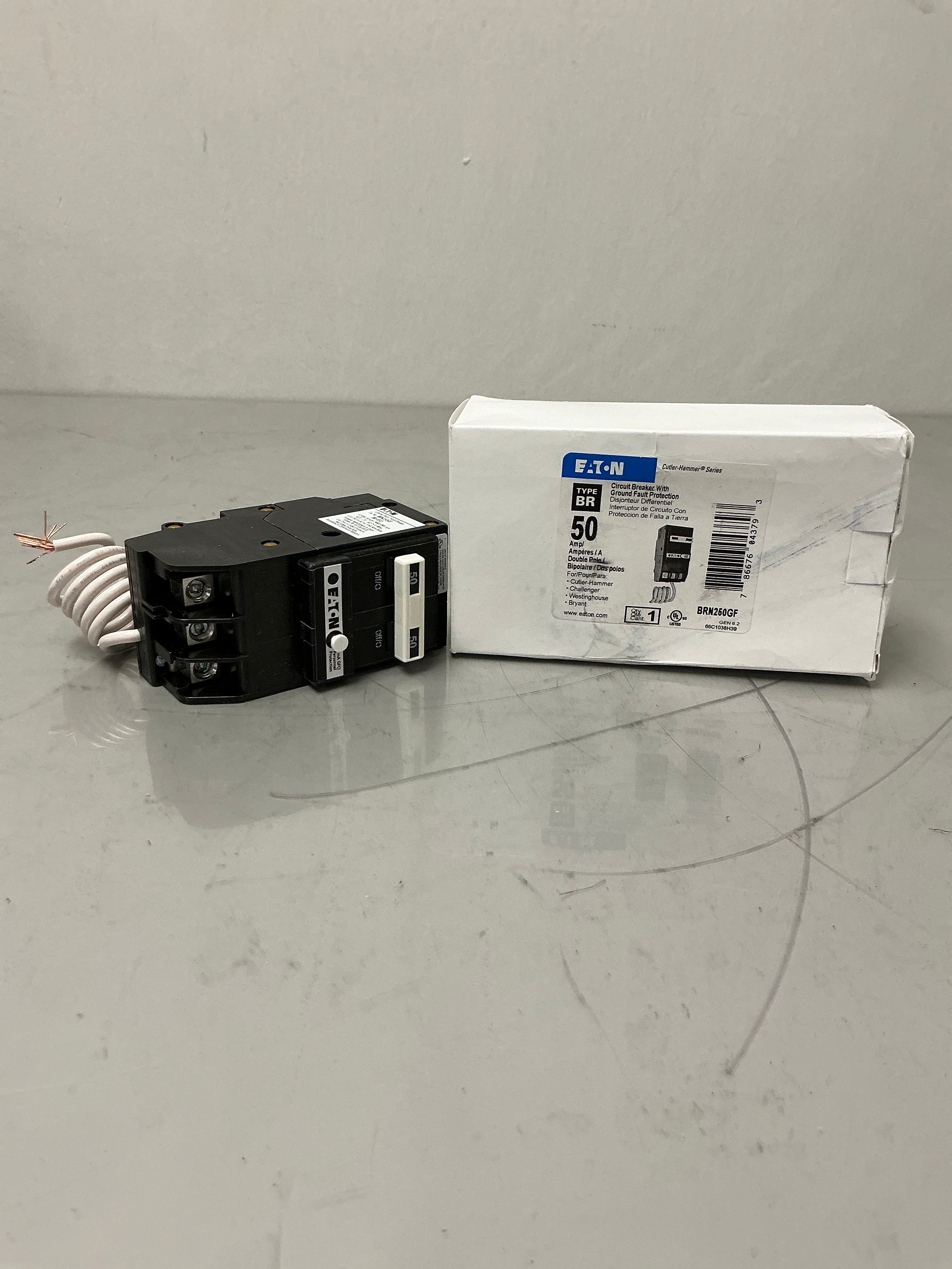 New Eaton BRN250GF 2 Pole, 50 Amps, 120/240 Volts Circuit Breaker