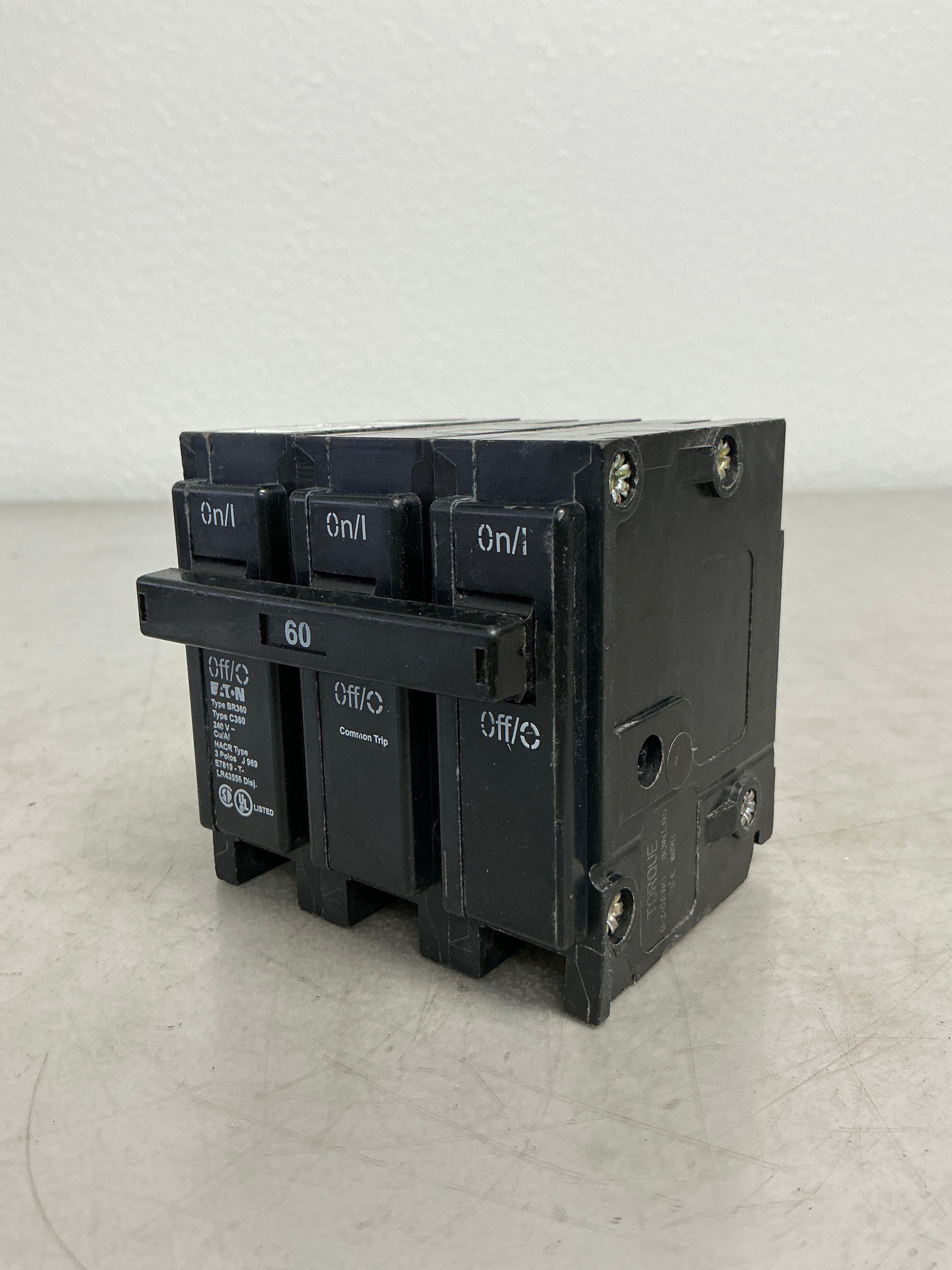 Used Eaton BR360 3 Pole, 60 Amps, 240 Volts