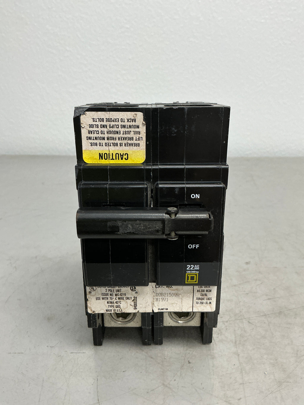 Used Square D QOB2150VH 2 Pole, 150 Amps, 240 Volts