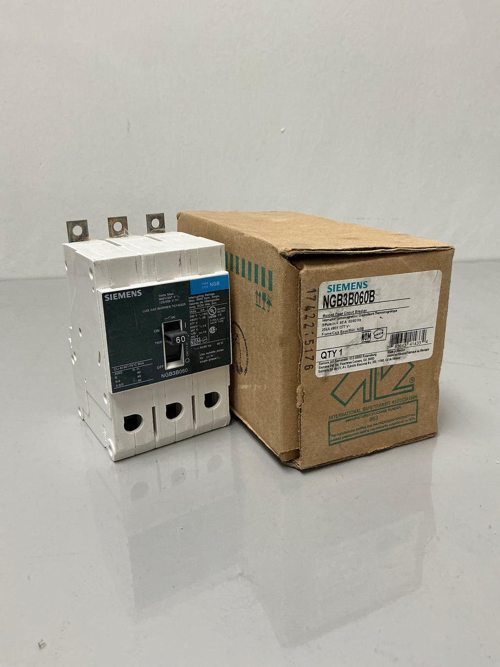 New Siemens NGB3B060B 3 Pole, 60 Amps, 480 Volts Circuit Breaker