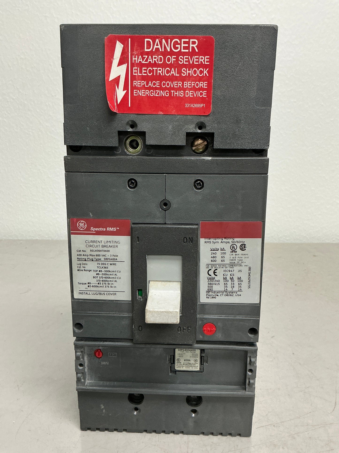 Used SGLA36AT0400 3 Pole, 400 Amps, 600 Volts