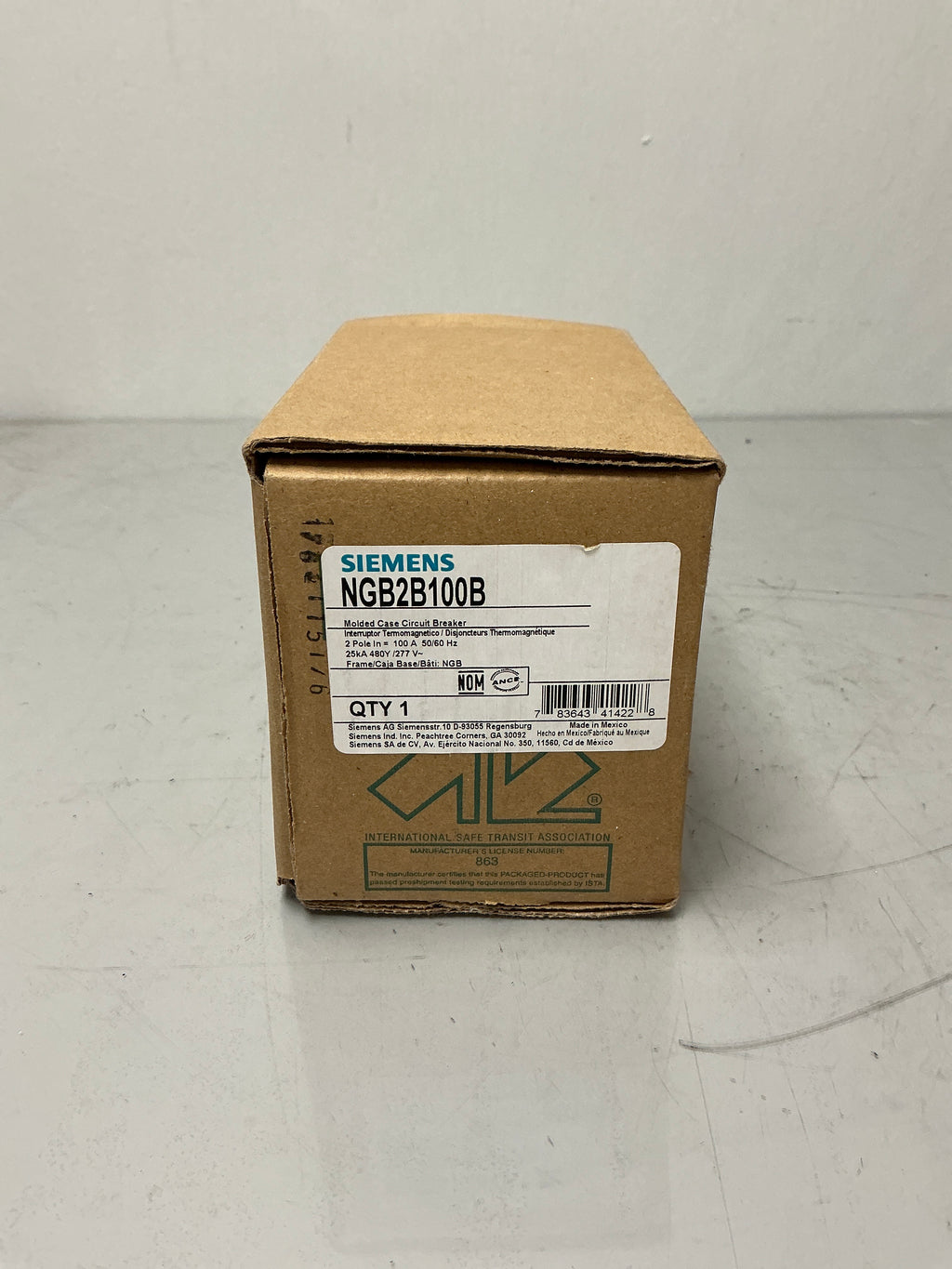 New Siemens NGB2B100B 2 Pole, 100 Amps, 480 Volts Circuit Breaker