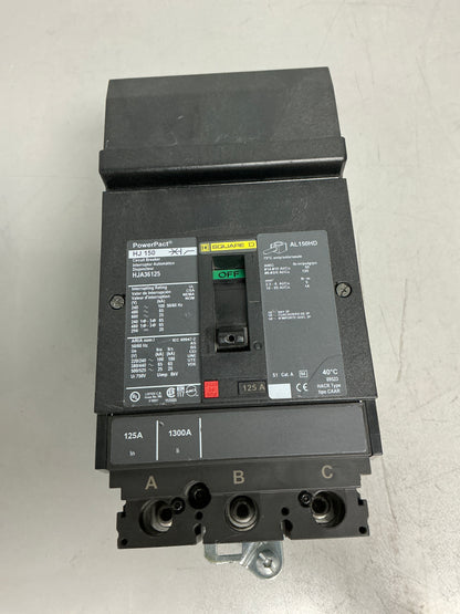 Used Square D HJA36125 3 Pole, 125 Amps