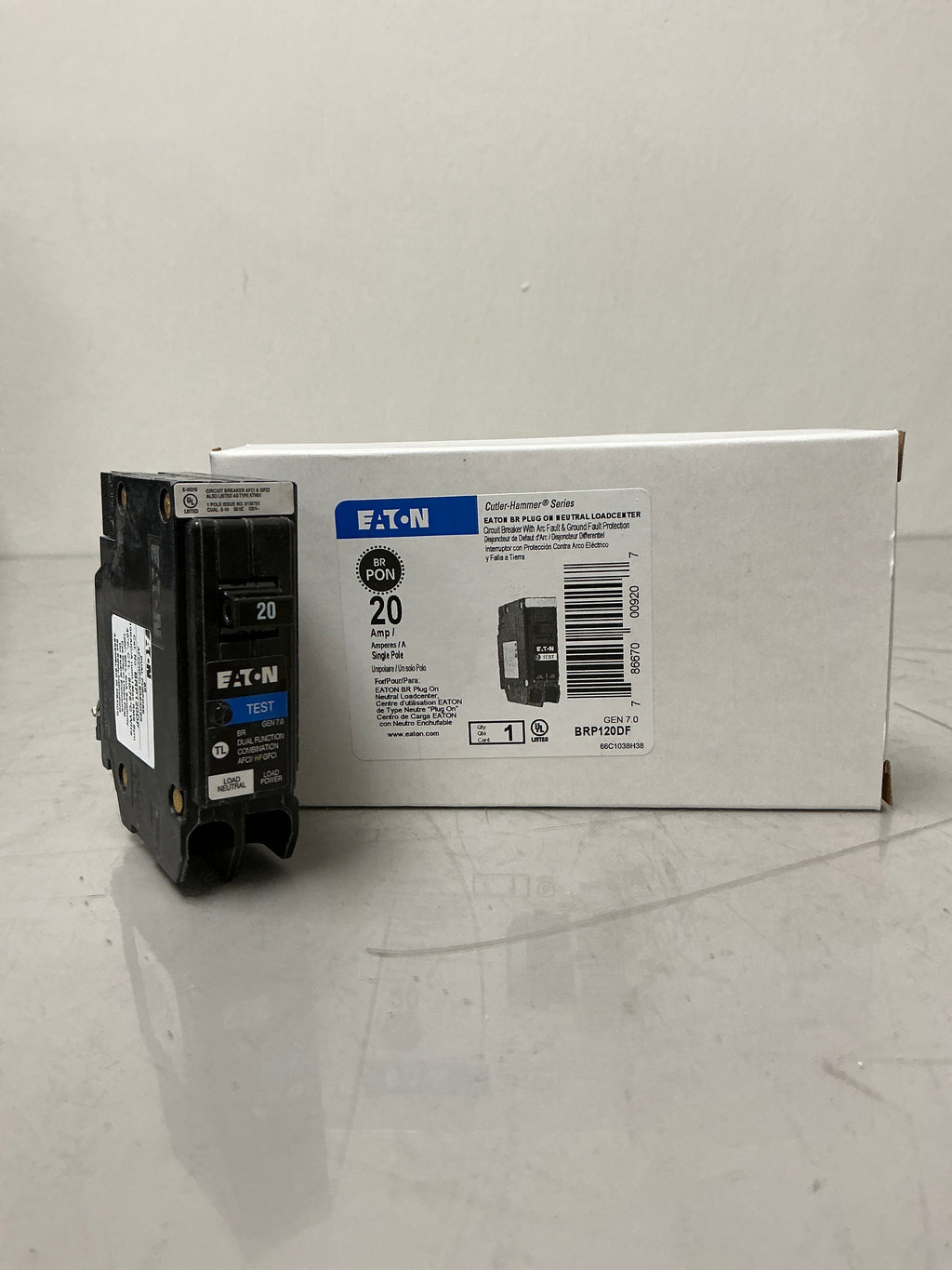 New Eaton BRP120DF 1 Pole, 20, 120 Volts Circuit Breaker