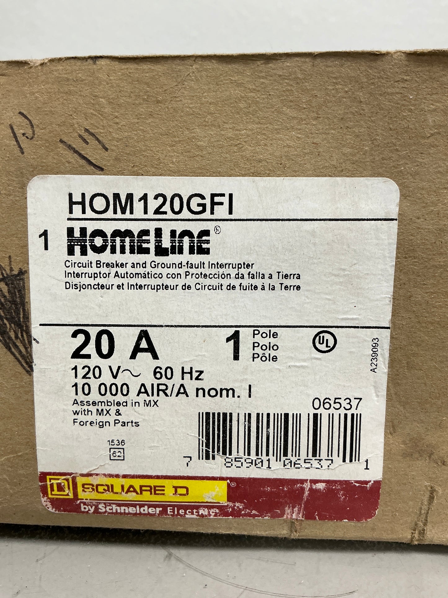New Square D HOM120GFI 1 Pole, 20 Amps, 120 Volts