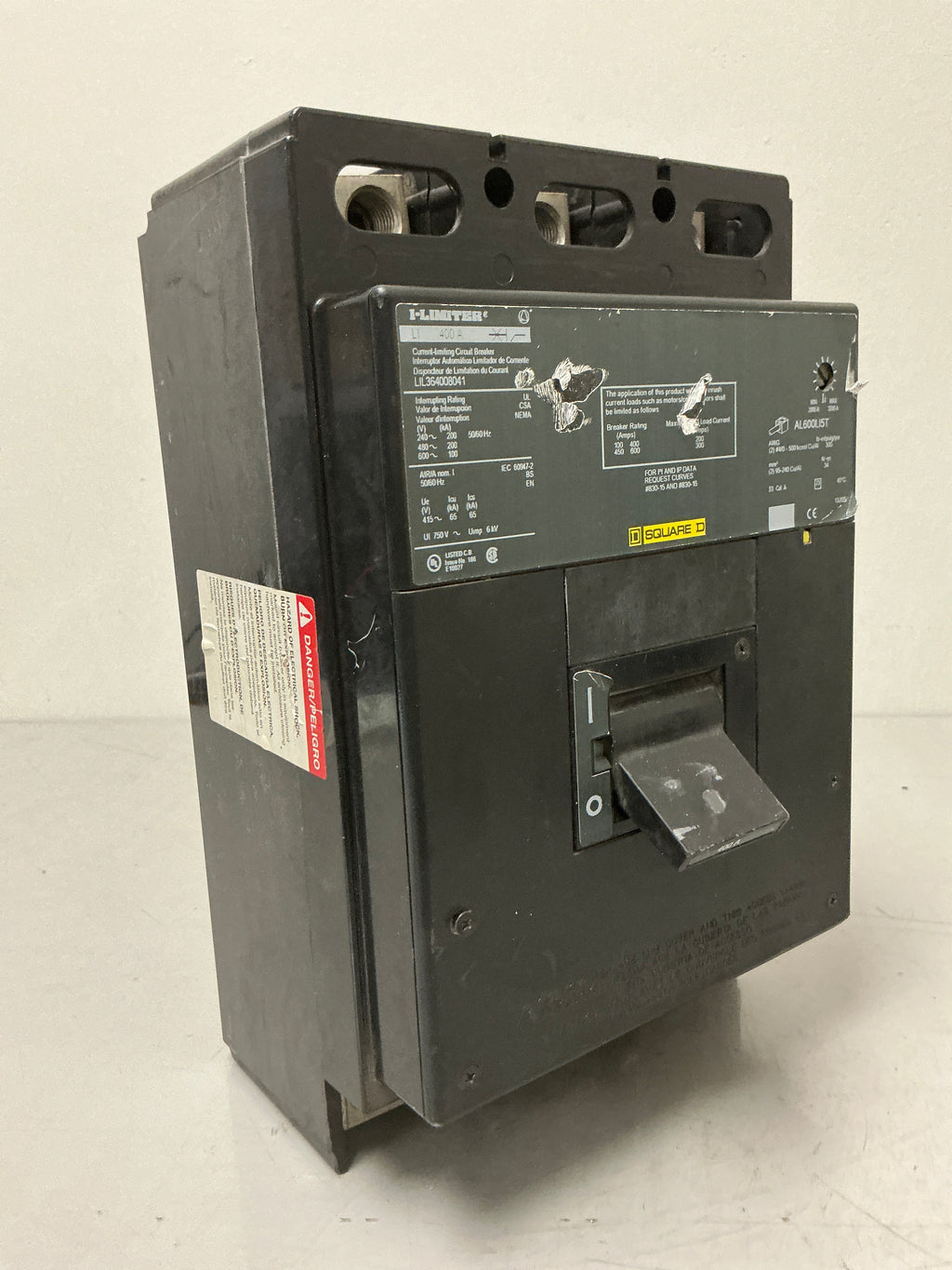 Used Square D LIL364008041 3 Pole, 400 Amps, 600 Volts Circuit Breaker