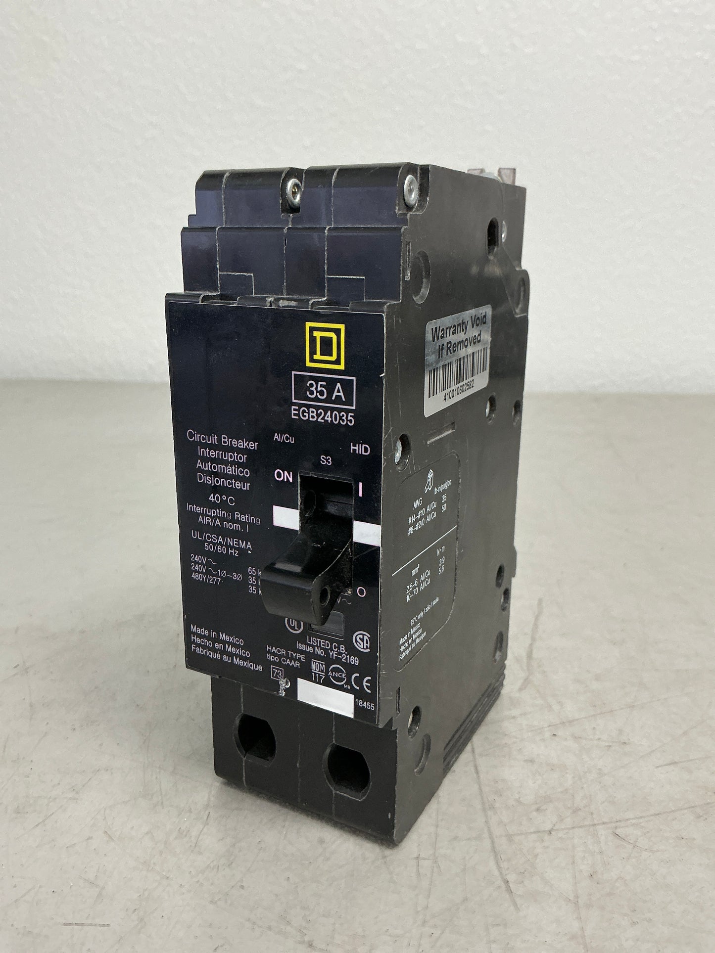 New Square D EGB24035 2 Pole, 35 Amps, 480 Volts