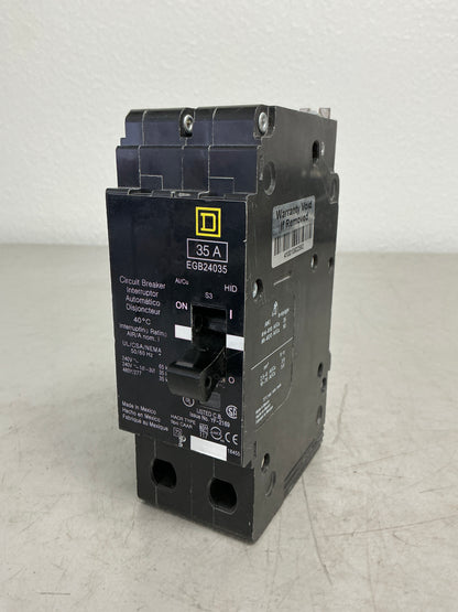 New Square D EGB24035 2 Pole, 35 Amps, 480 Volts