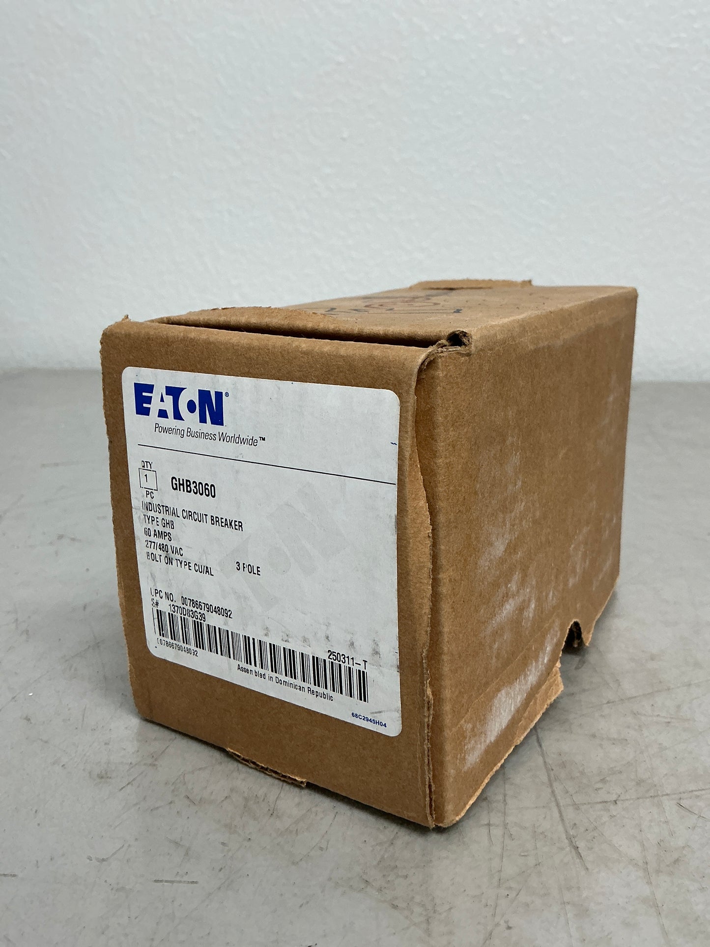 New Eaton GHB3060 3 Pole, 60 Amps, 480 Volts