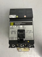 Used Square D FA36080 3 Pole, 80 Amps, 480 Volts