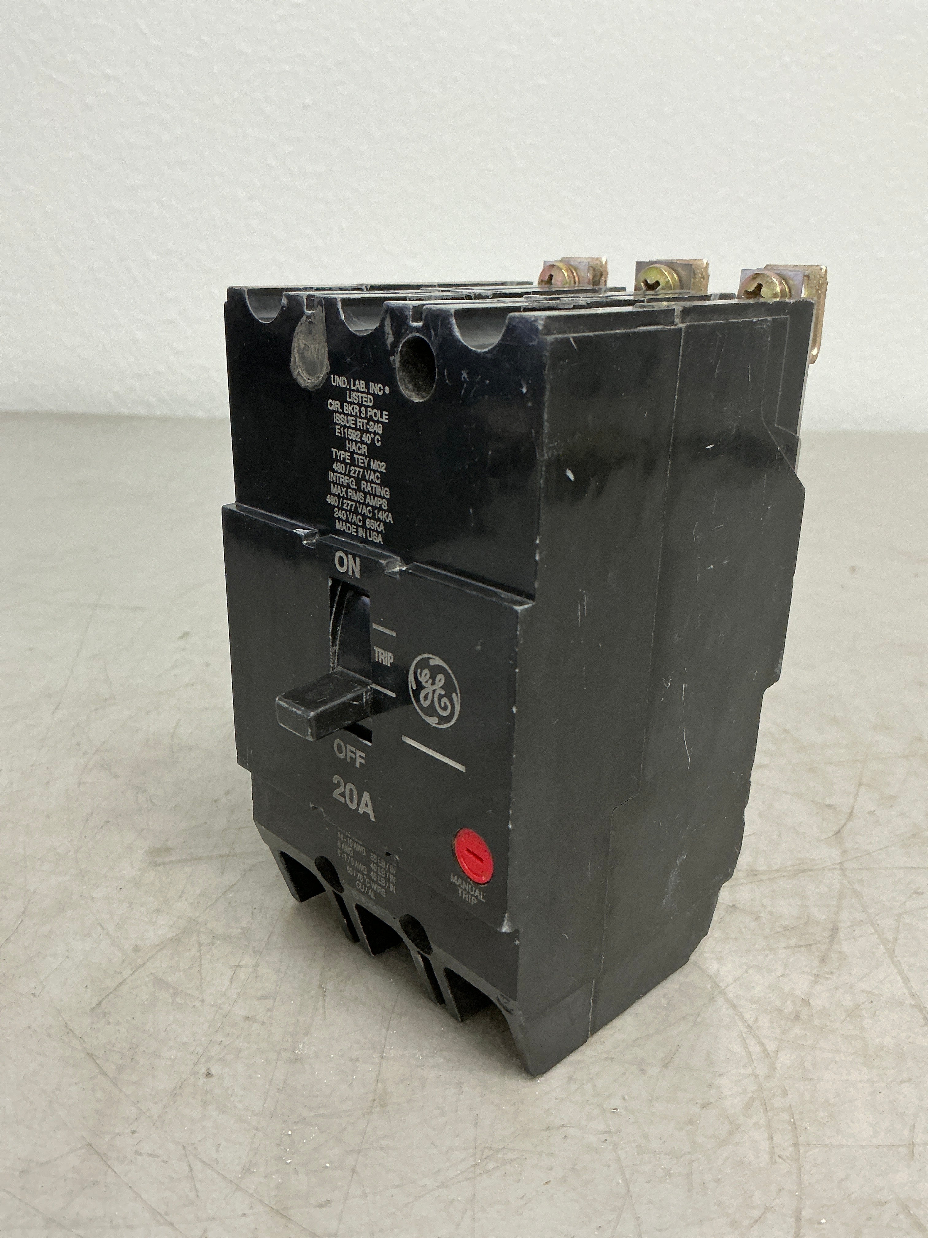 Used TEY320 3 Pole, 20 Amps, 480 Volts Circuit Breaker