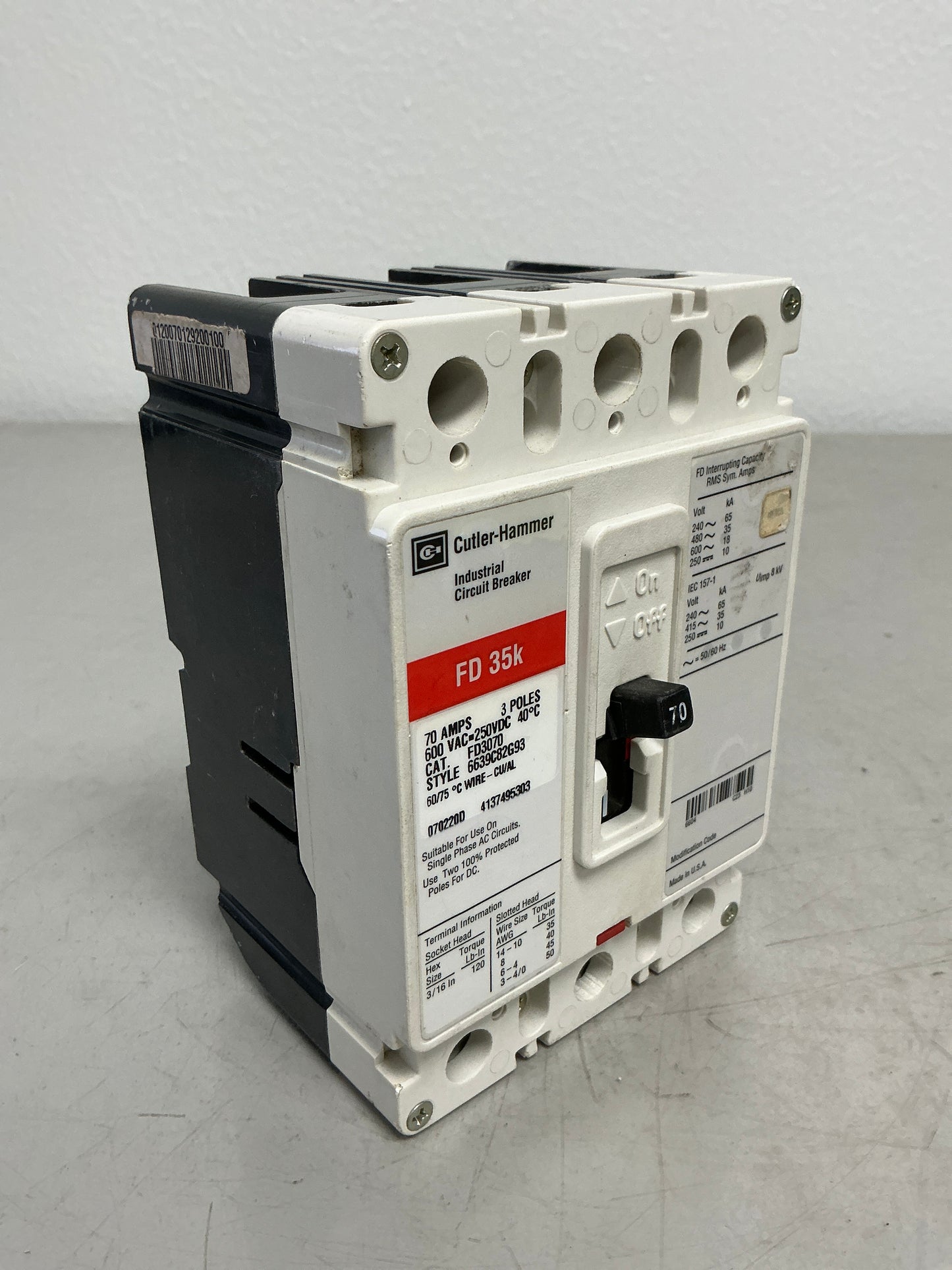 *CHIPPED* New FD3070 3 Poles, 70 Amps, 600 Volts