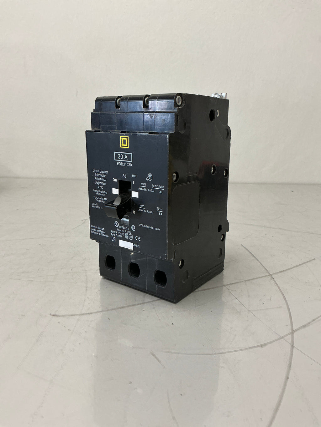 New (Panel take out) Square D EDB34030 3 Pole, 30 Amps, 240 Volts Circuit Breaker