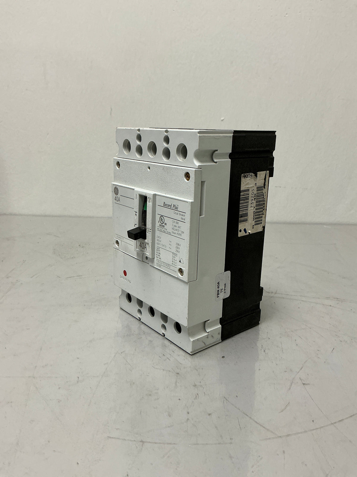 Used GE FBN36TE040R2 3 Pole, 40 Amps, 600 Volts Circuit Breaker