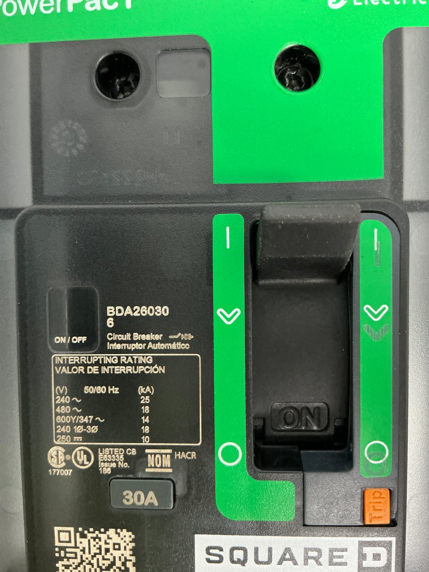 New Square D BDA26030 2 Pole, 30 Amps, 600 Volts