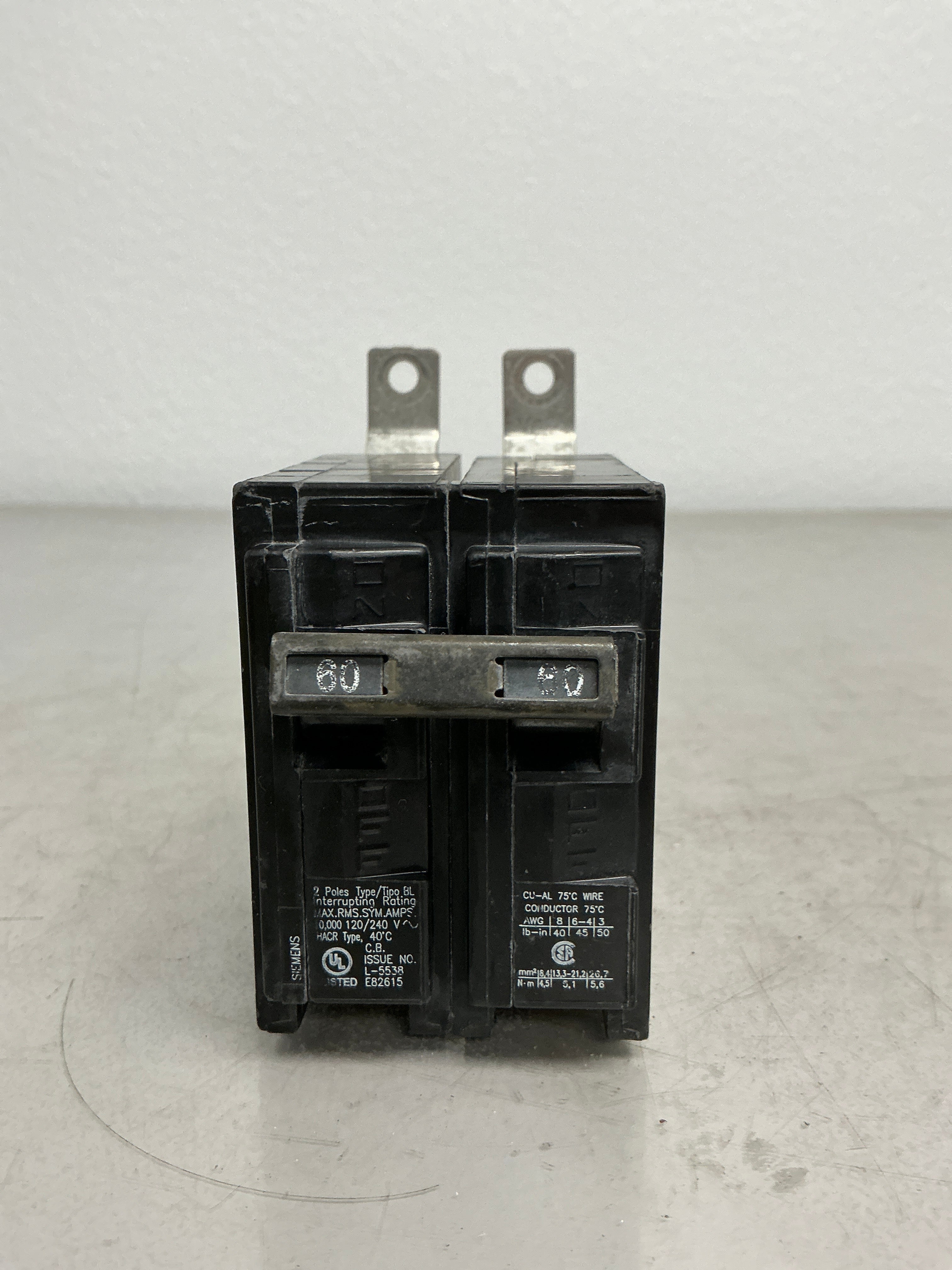 Used Siemens B260 2 Pole, 60 Amps, 240 Volts