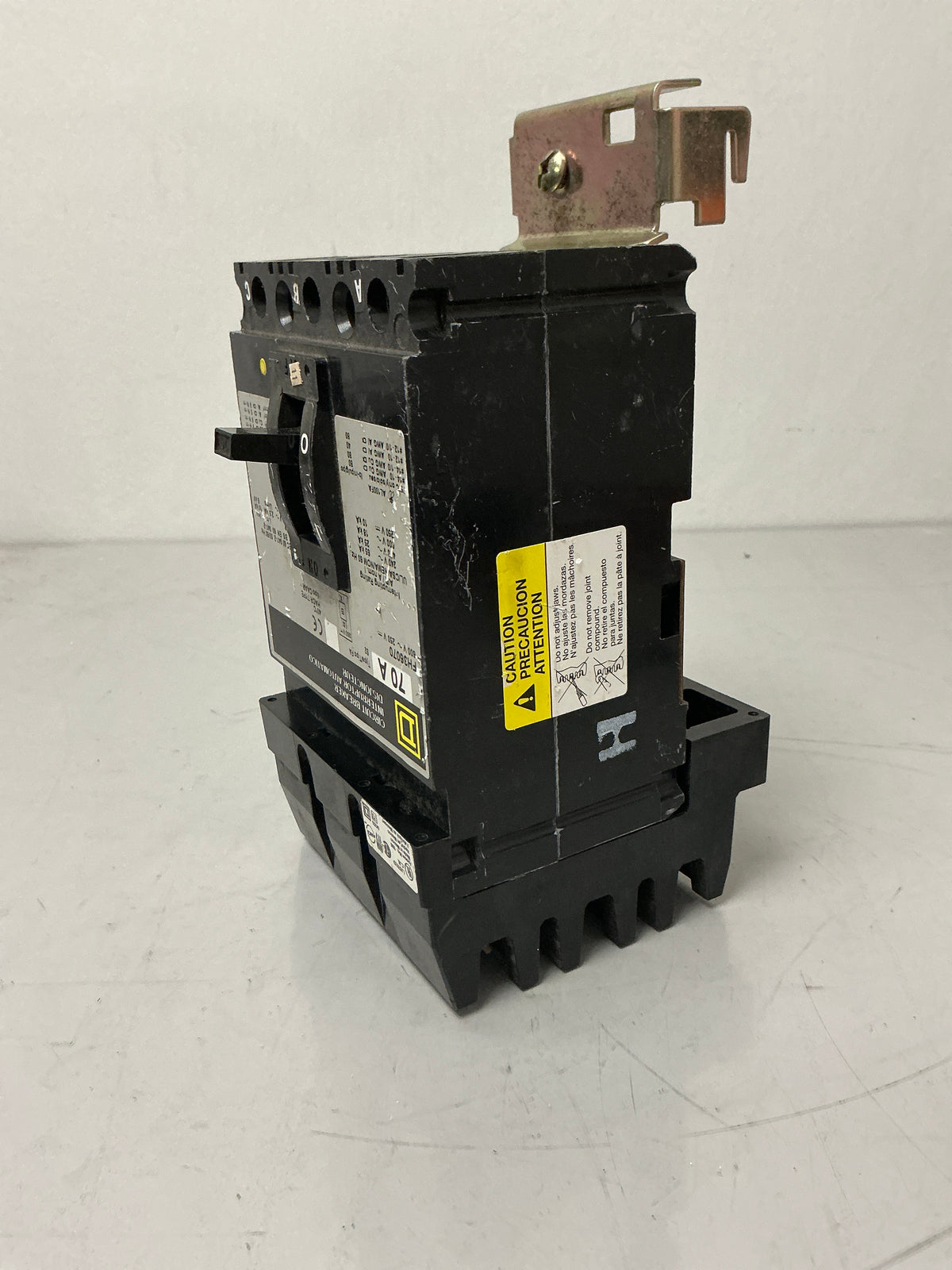 Used Square D FH36070 3 Pole, 70 Amps, 600 Volts Circuit Breaker