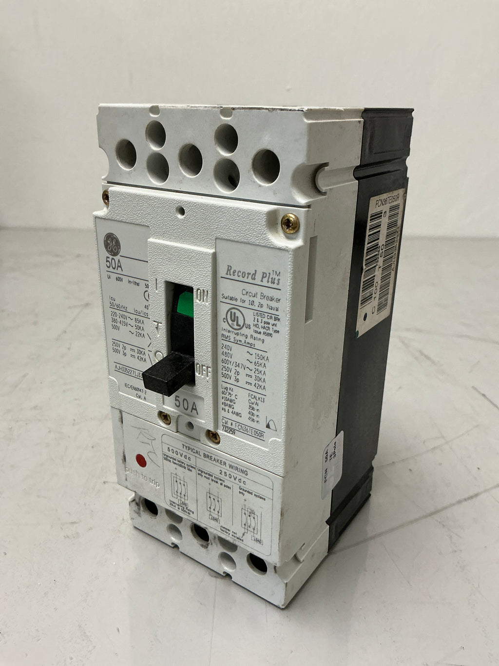 Used FCN36TE050R 3 Pole, 50 Amps, 240 Volts Circuit Breaker