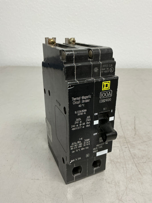 Used Squared D EDB24100 2 Pole, 100 Amps, 480 Volts