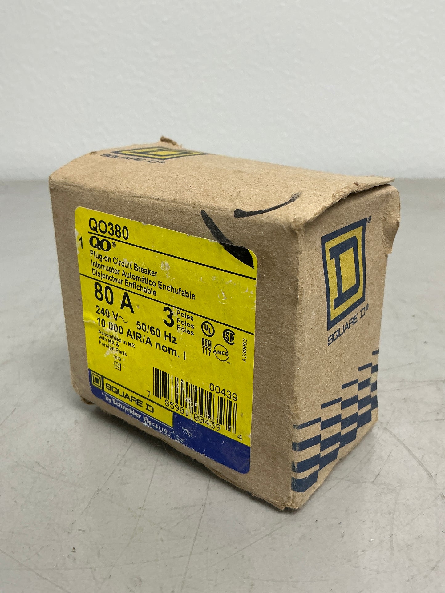 New Square D QO380 3 Poles, 80 Amps, 240 Volts