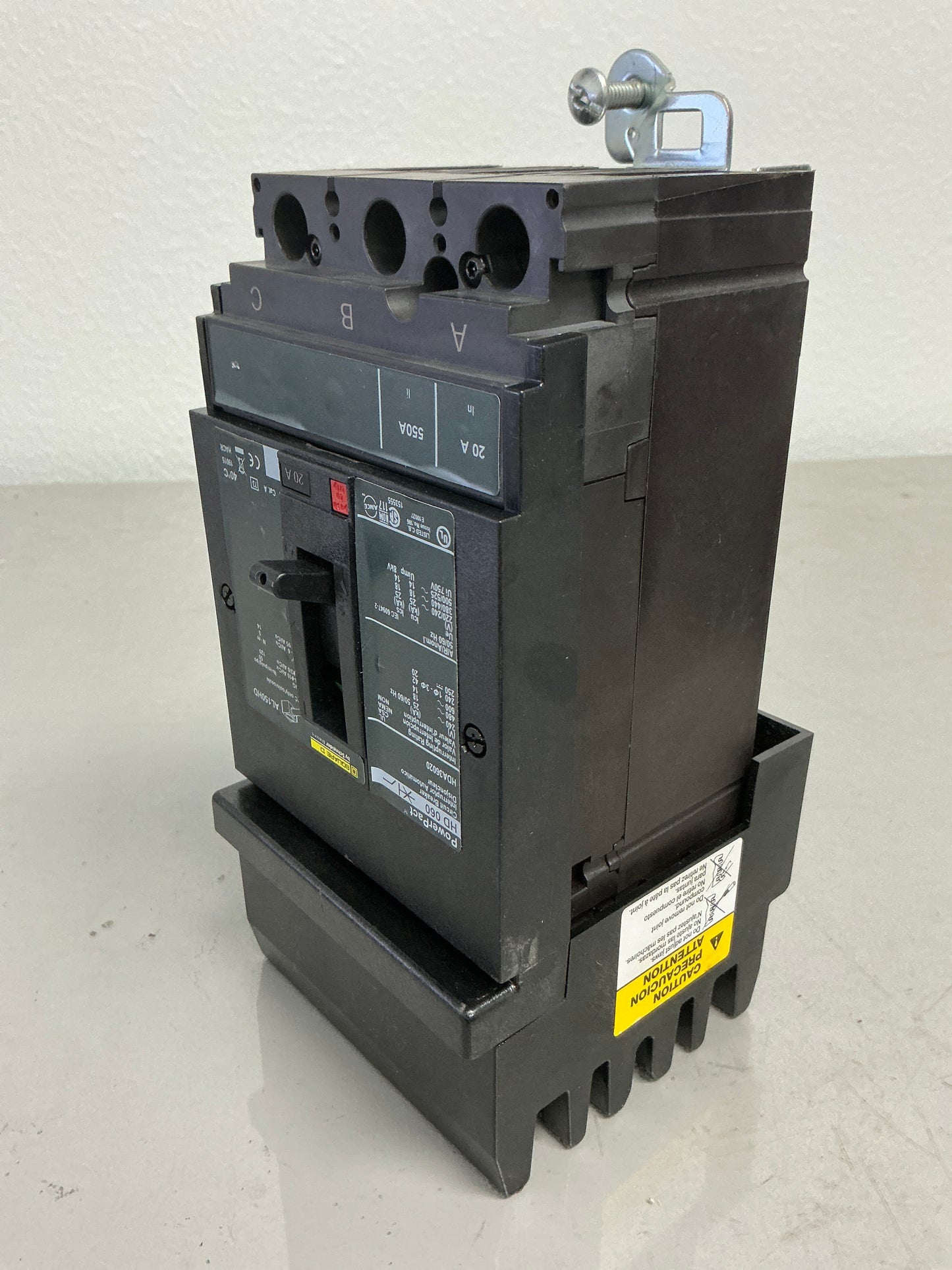 Used Square D HDA36020 3 Pole, 20 Amps, 600 Volts