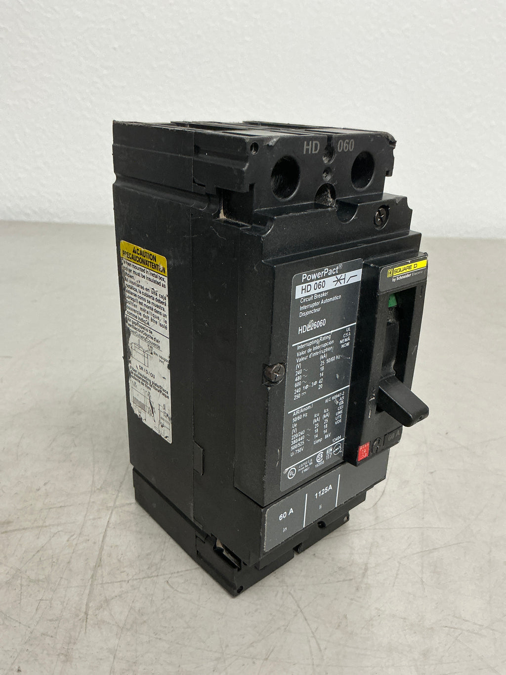 Used Square D HDL26060 2 Pole, 60 Amps, 600 Volts