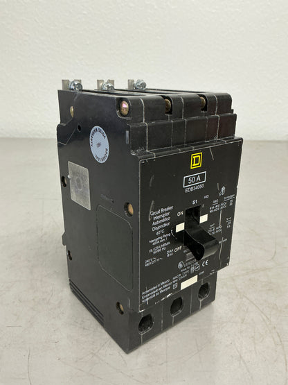Used Square D EDB34050 3 Pole, 50 Amps, 480 Volts