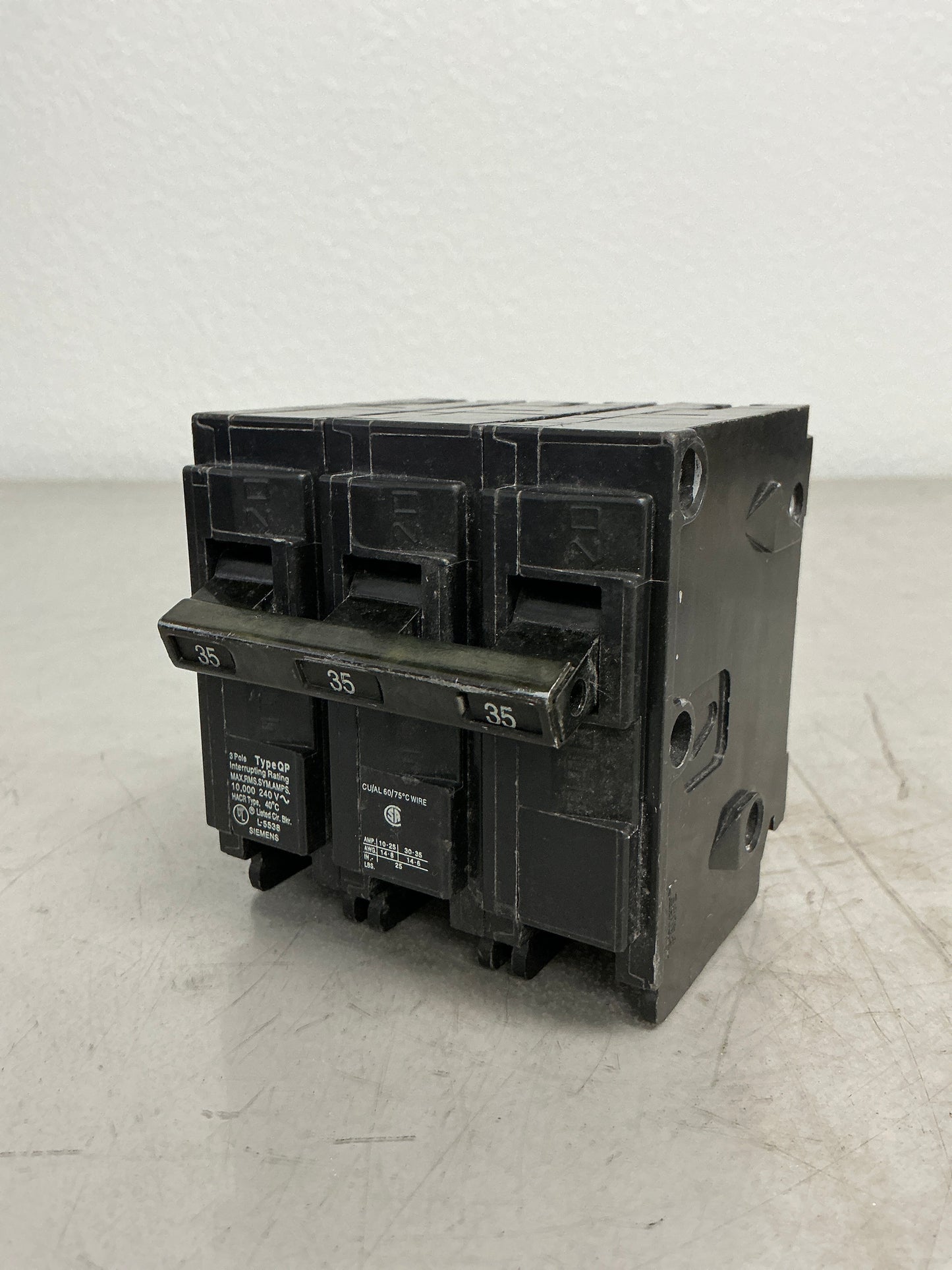 Used Siemens Q335 3 Pole, 35 Amps, 240 Volts
