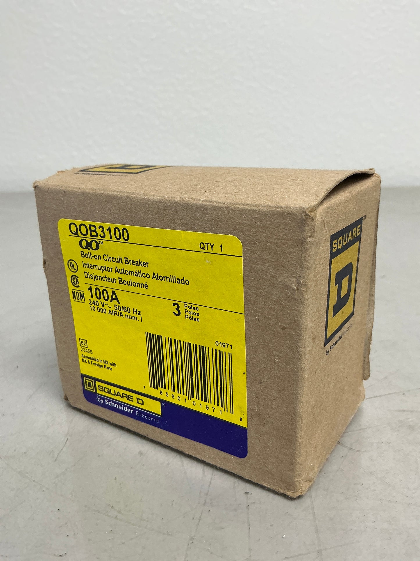 New Square D QOB3100 3 Poles, 100 Amps, 240 Volts
