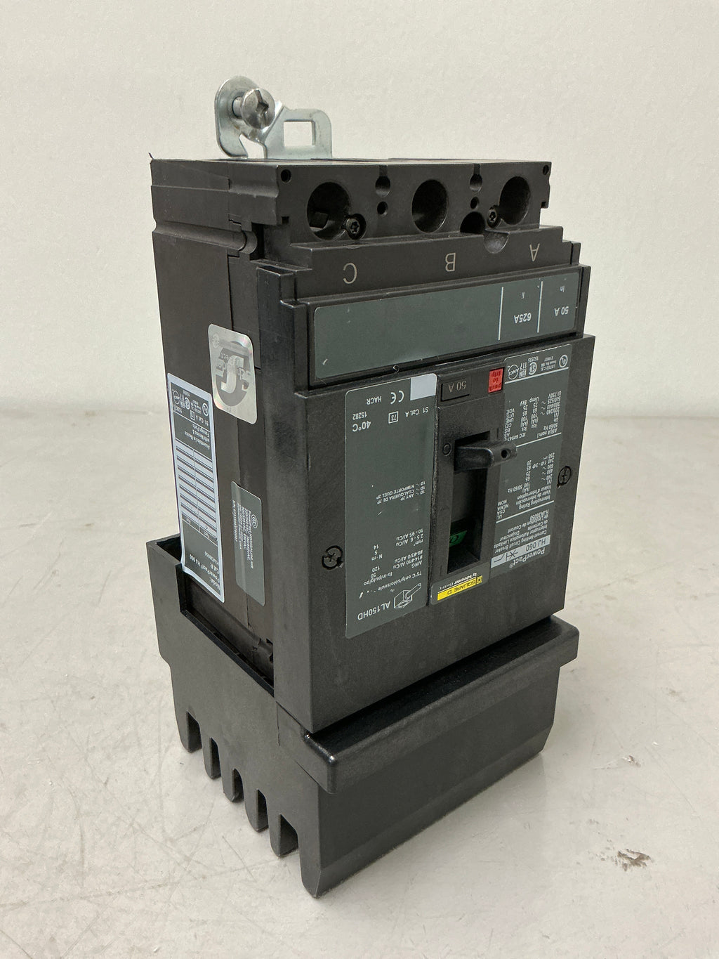 Used Square D HJA36050 3 Pole, 50 Amps, 600 Volts Circuit Breaker