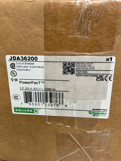 New Square D JDA36200 3 Pole, 200 Amps, 600 Volts