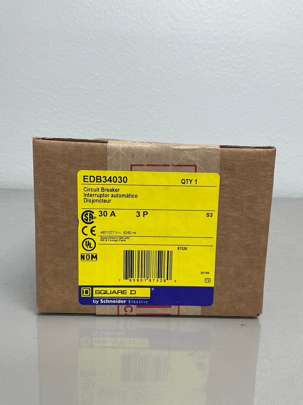 New Square D EDB34030 30 Amos, 3 Pole, 480/277 Volts
