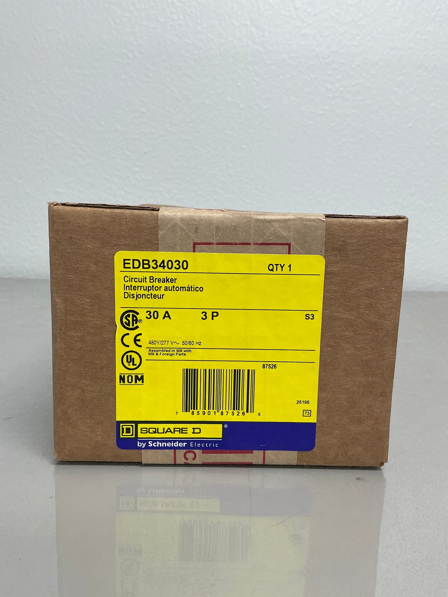 New Square D EDB34030 30 Amos, 3 Pole, 480/277 Volts