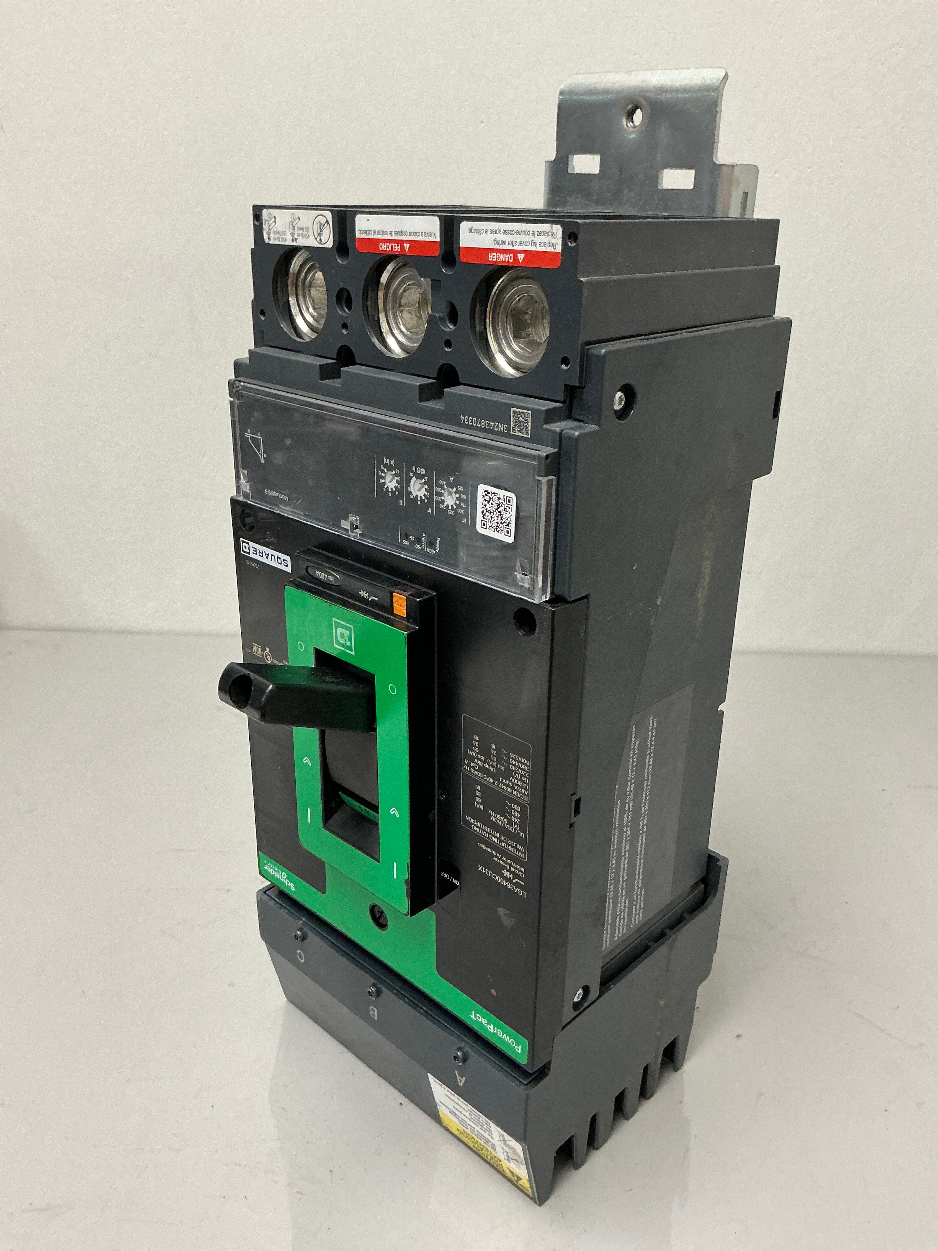 Used Square D LGA36400CU31X 3 Pole, 400 Amps, 600 Volts Circuit Breaker