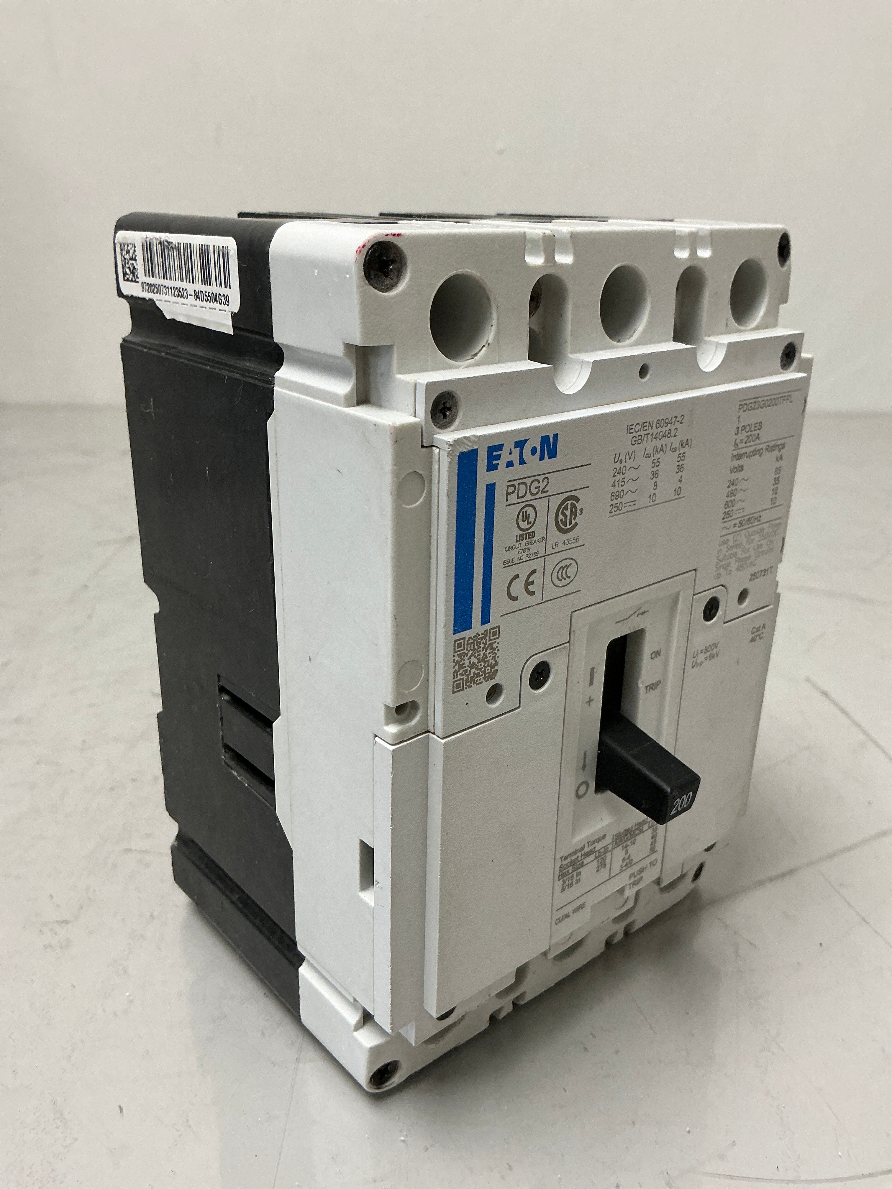 Used Eaton PDG23G0200TFFL 3 Pole, 200 Amps, 600 Volts Circuit Breaker
