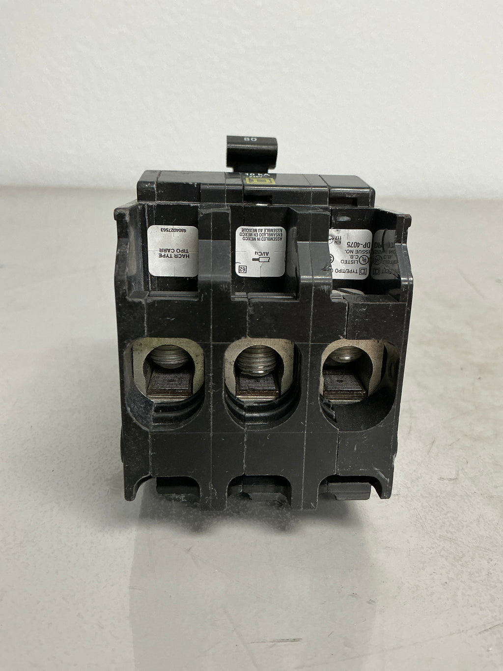 Used Square D QOB380 3 Pole, 80 Amps, 250 Volts