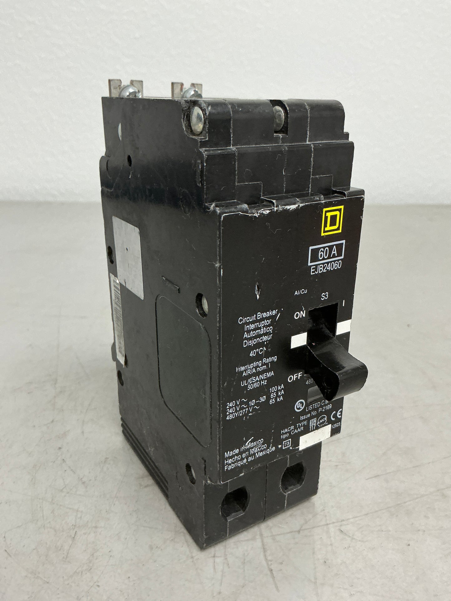 Used Square D EJB24060 2 Pole, 60 Amps, 277/480 Volts