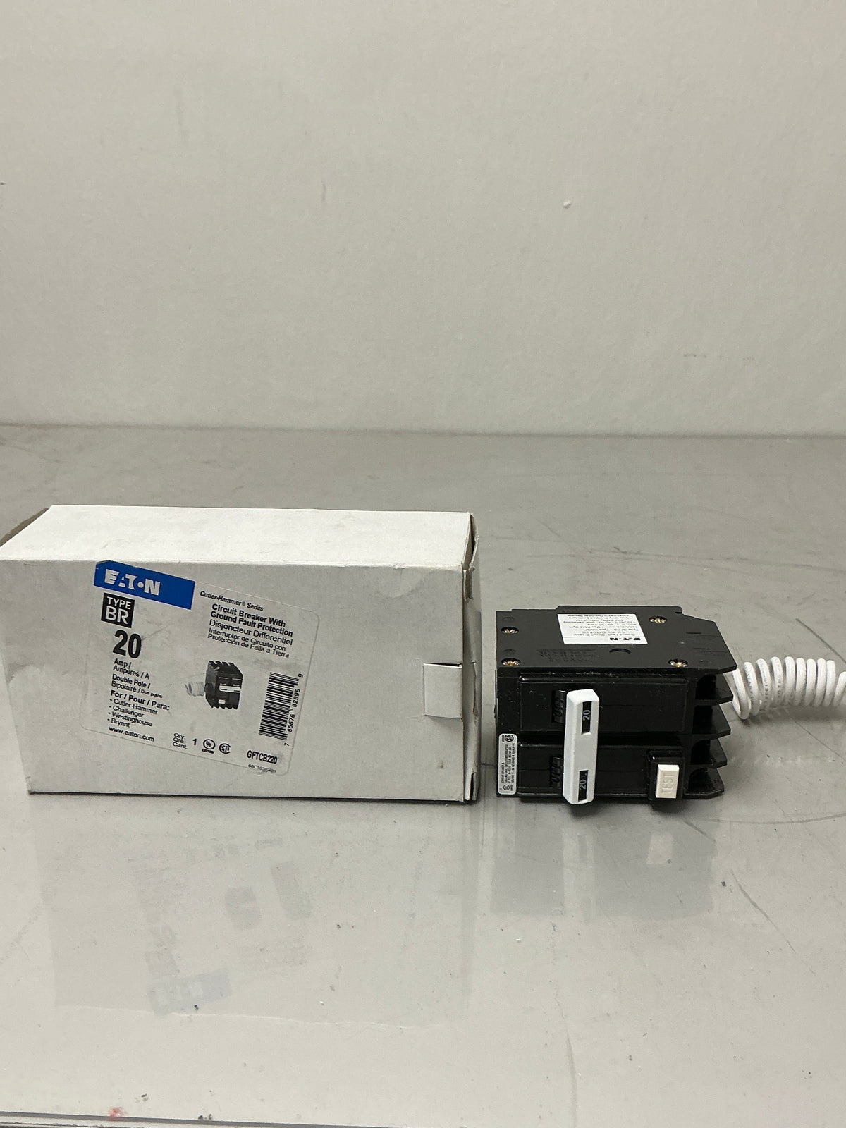 New Eaton GFTCB220 2 Pole, 20 Amps, 240 Volts, Circuit Breaker