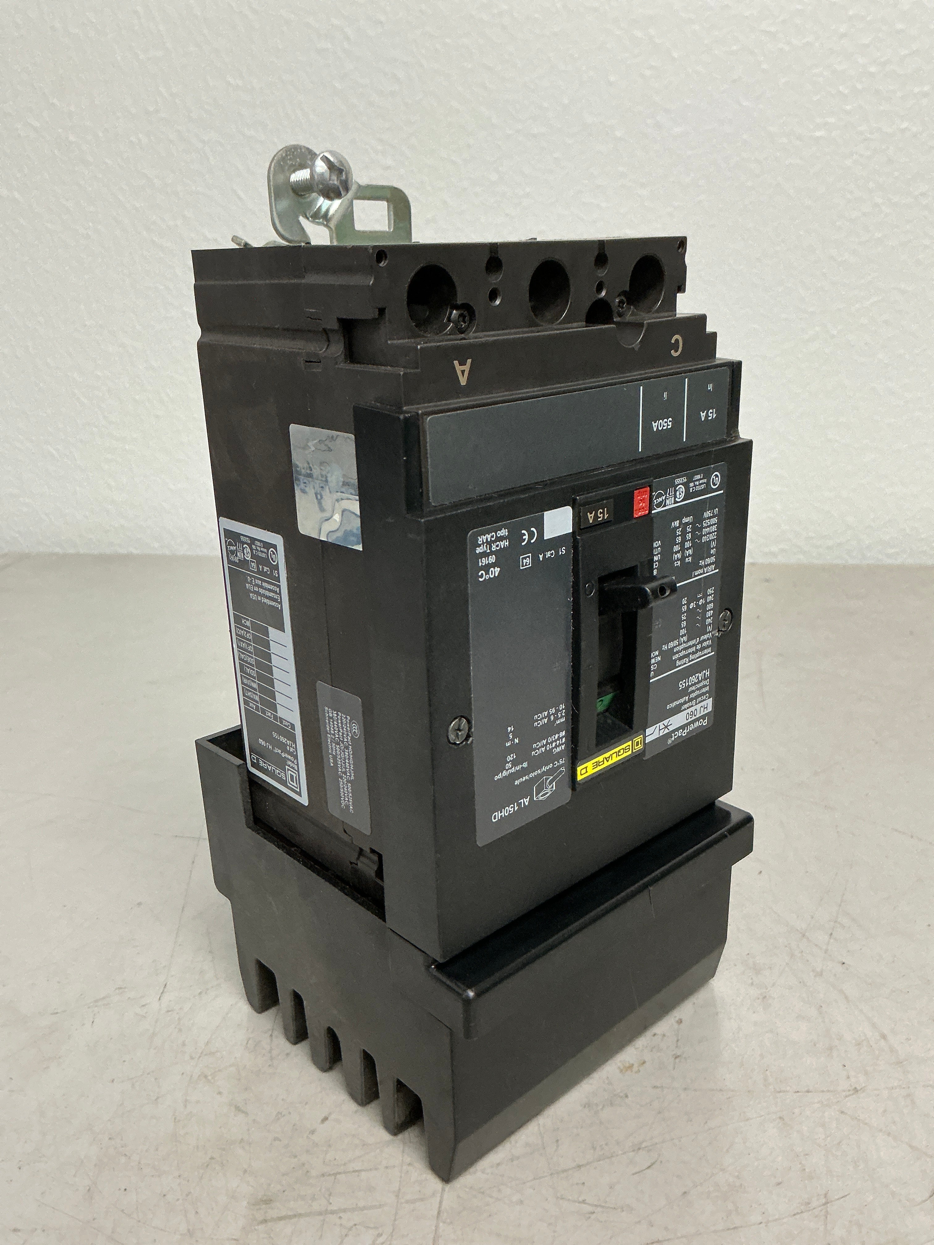 Used Square D HJA260155 2 Pole 15 Amp 600 Volt