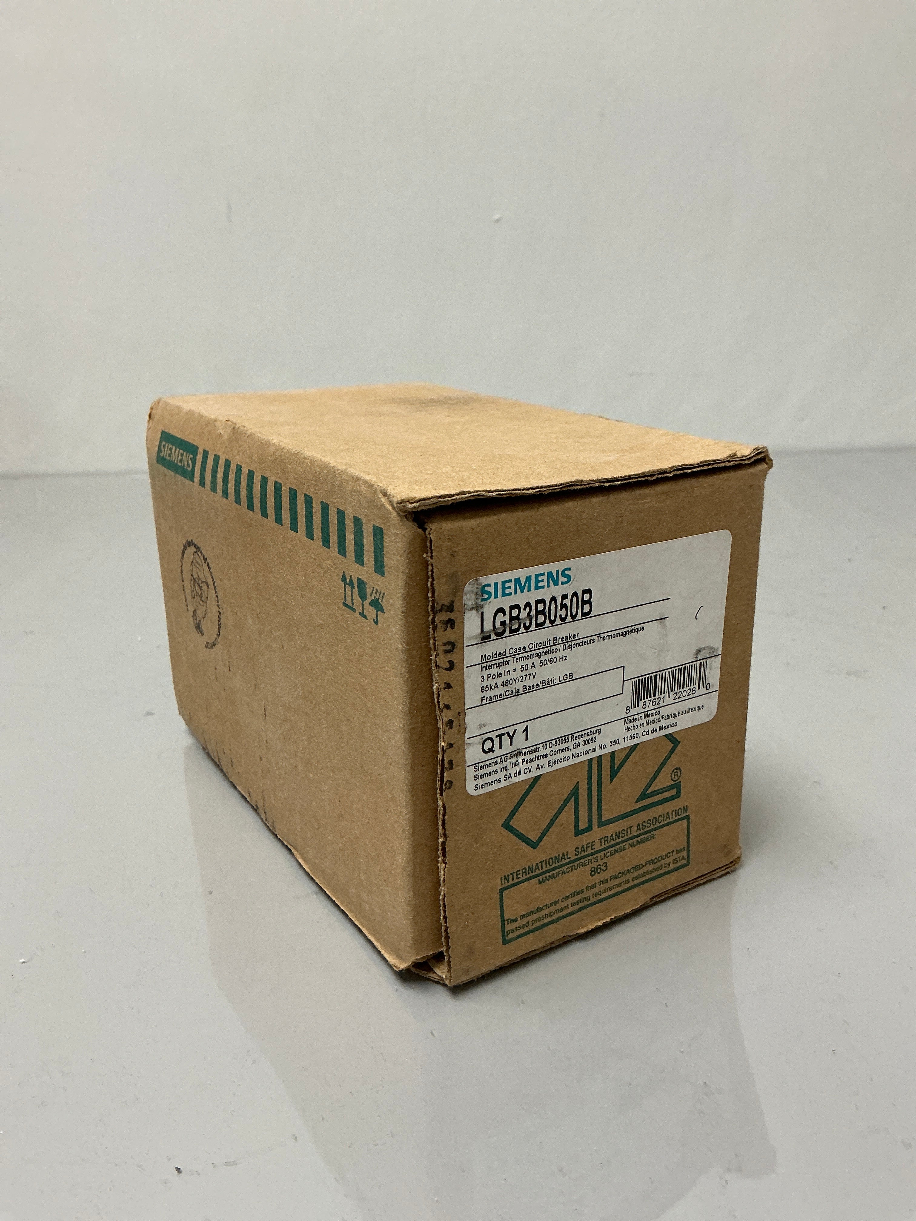 New Siemens LGB3B050B 3 Pole, 50 Amps,480 Volts Circuit Breaker